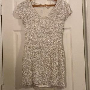 Sequined and Pearl white Parker Party dress